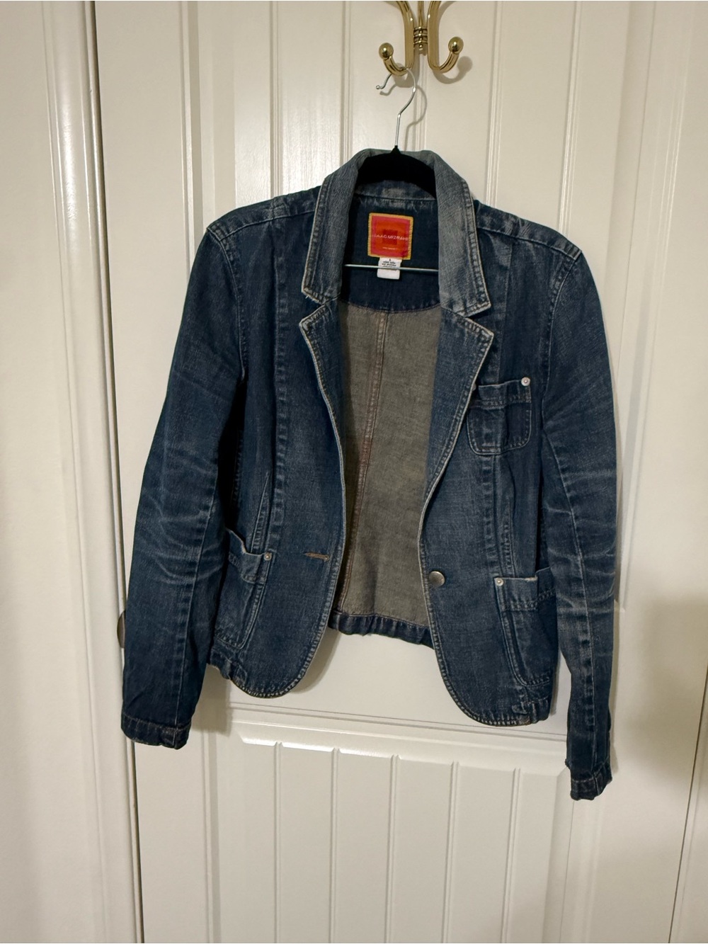 Isaac Mizrahi Dark Blue Denim Blazer Jacket